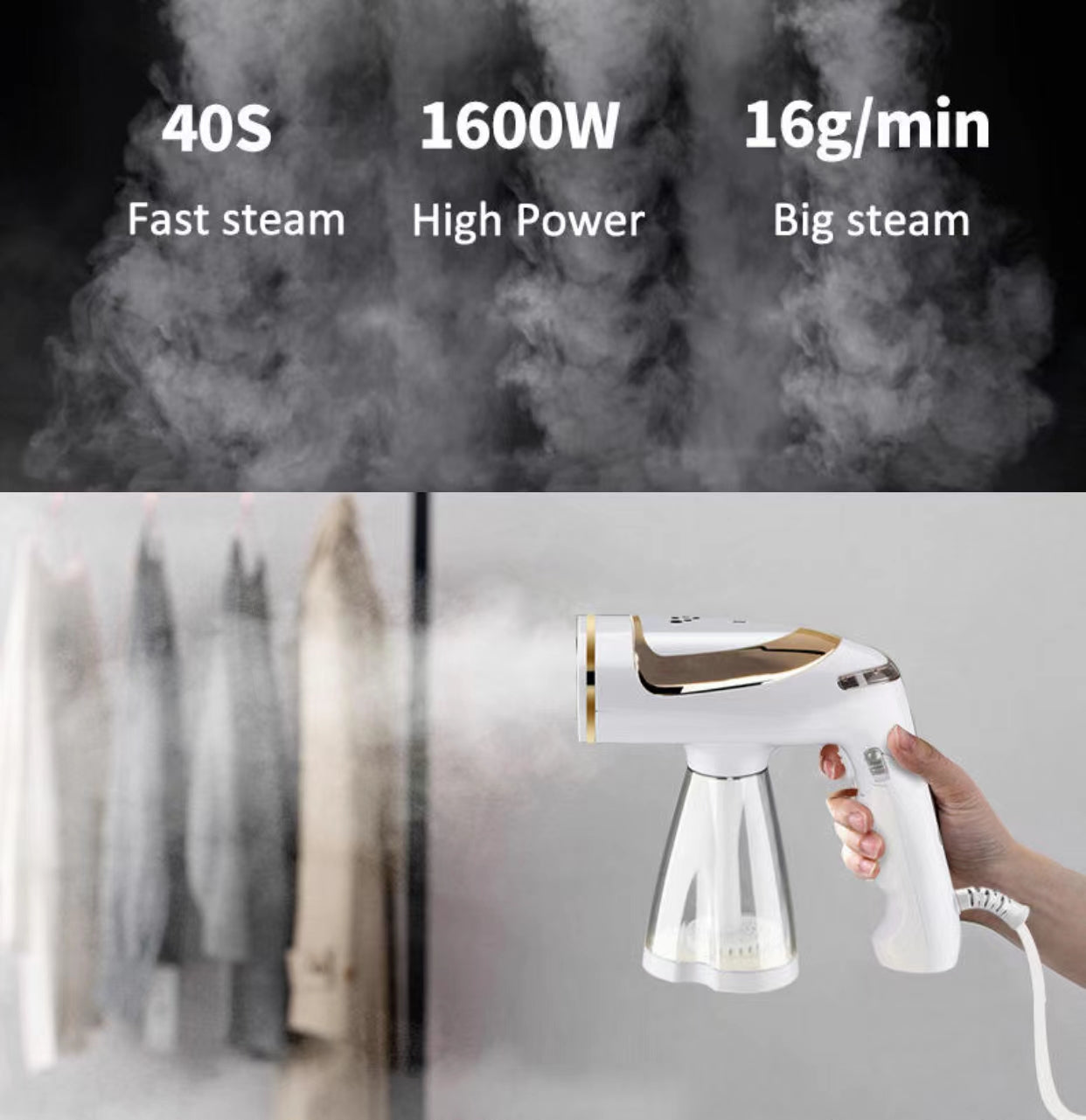 1600W Foldable Electric Garment Steamer by ESUPER