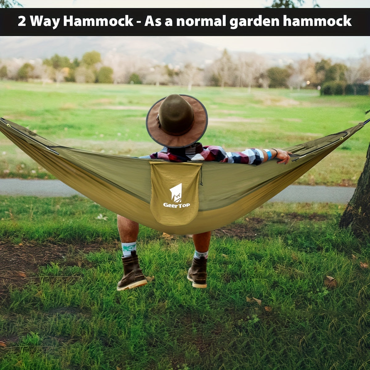 GeerTop 3-in-1 Camping Hammock with Mosquito Net