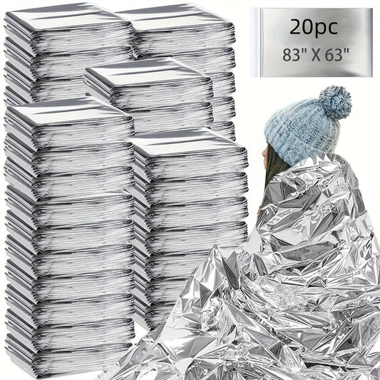 20 Pack XL Emergency Thermal Survival Blankets