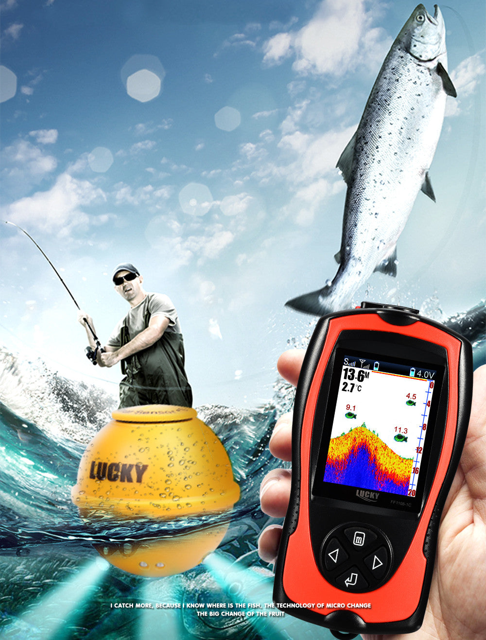 LUCKY Wireless Portable Fish Finder Sonar