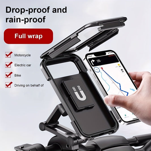 Waterproof Motorcycle Phone Mount – 360° Swivel Rotation Holder