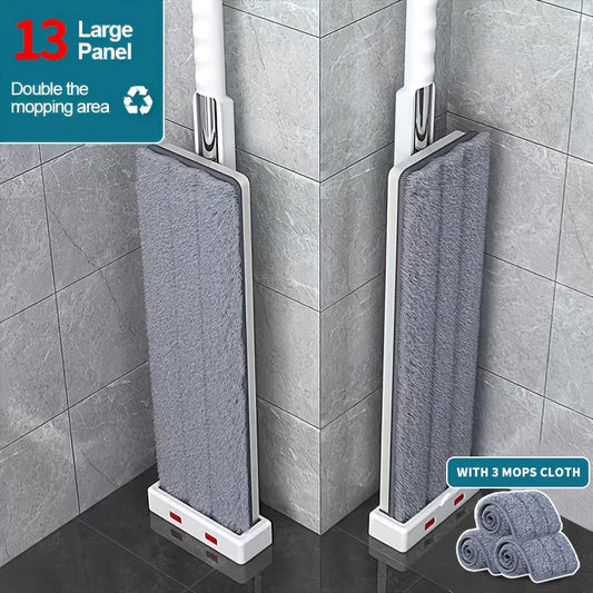 59" Hands-Free Flat Mop Set with Pads