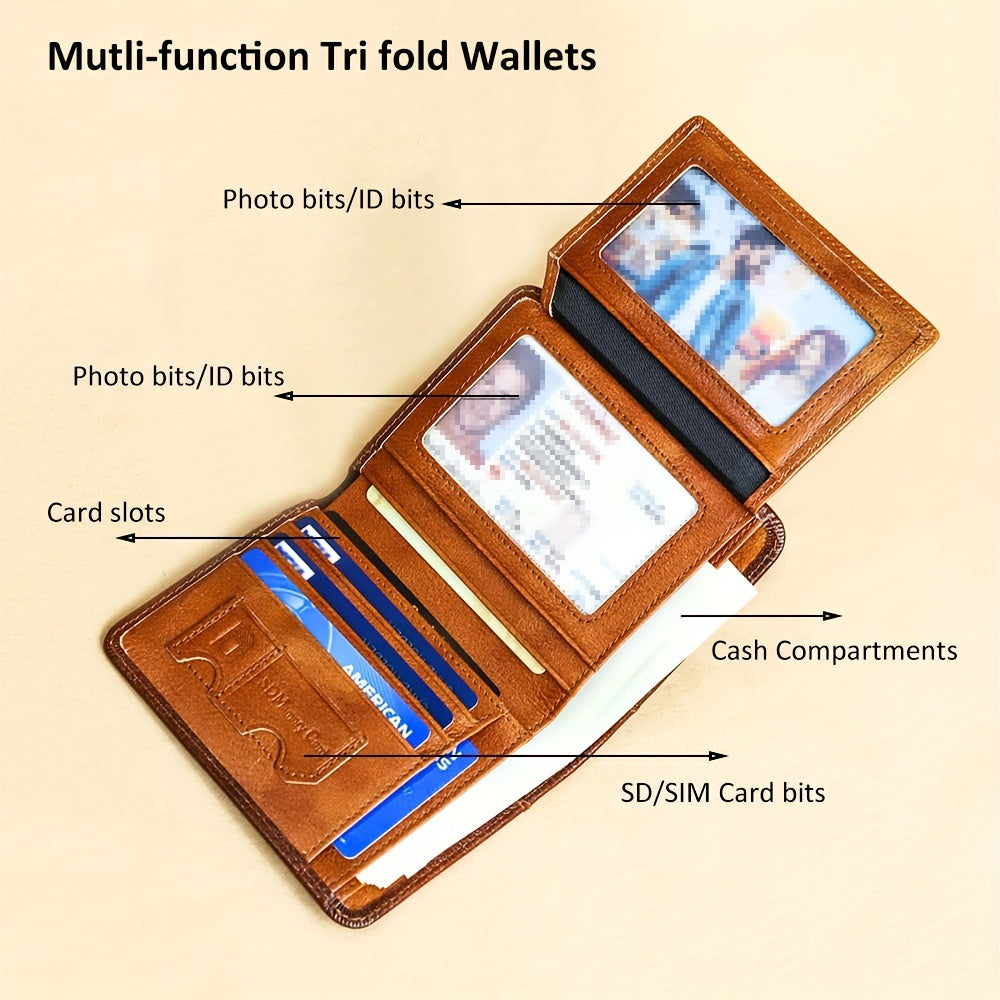 Vintage RFID Leather Wallet for Men