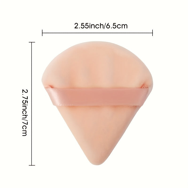 Soft Triangle Powder Puff – Velour Makeup Sponge Tool - Clickilix
