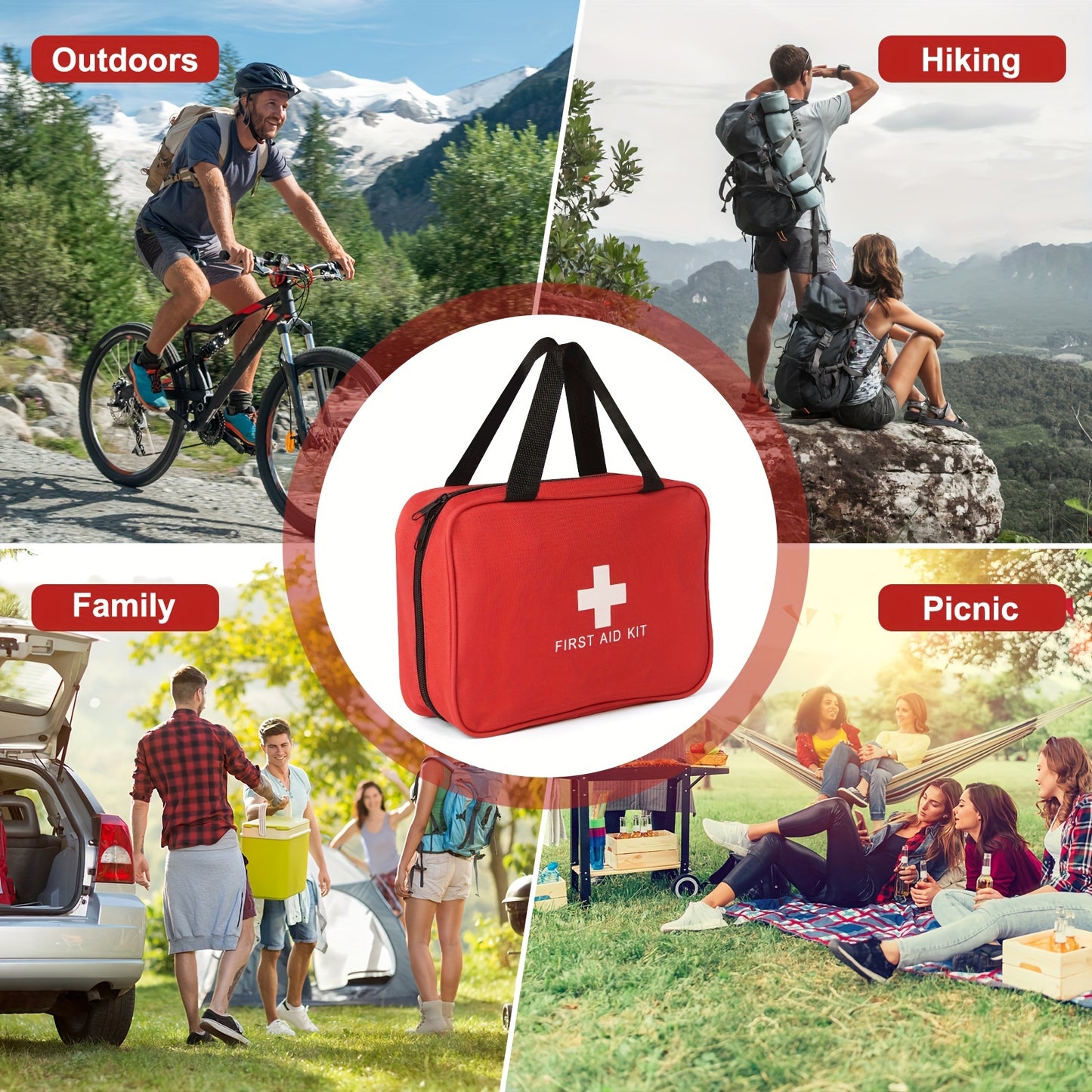 Portable First Aid Kit for Home, Car, Camping