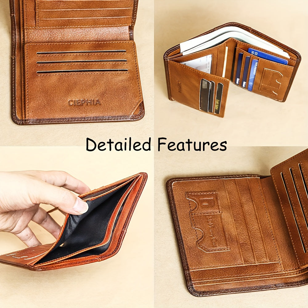 Vintage RFID Leather Wallet for Men