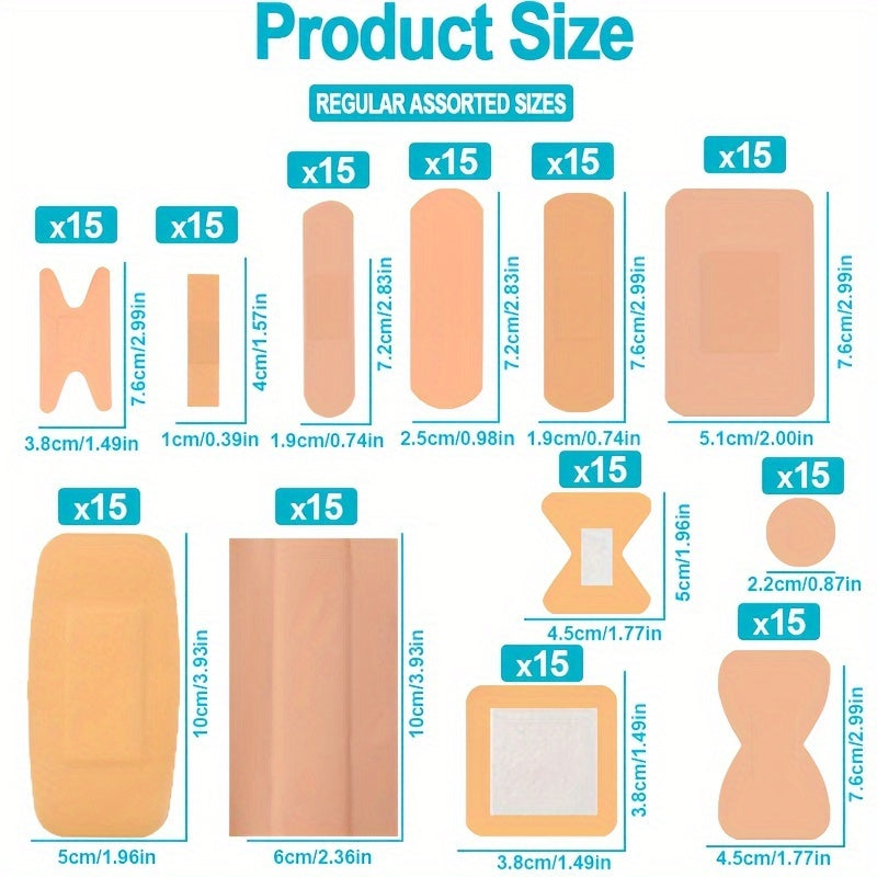 180/360pcs Assorted Fabric Adhesive Bandages
