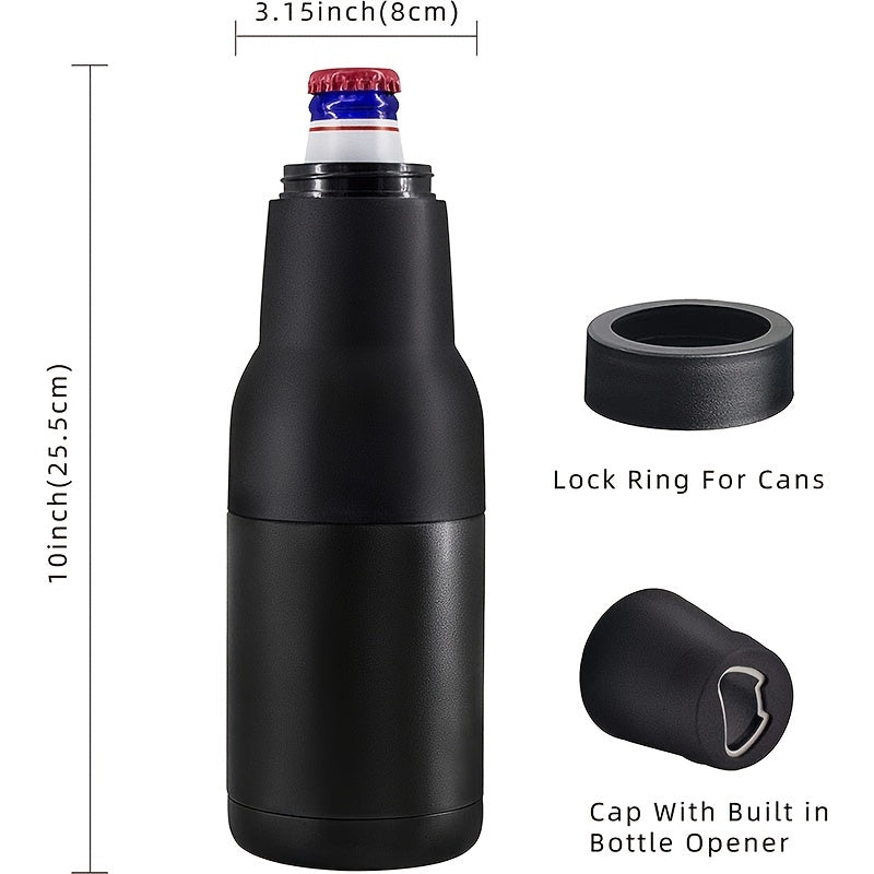 3-in-1 Stainless Steel Beer Bottle Cooler & Opener