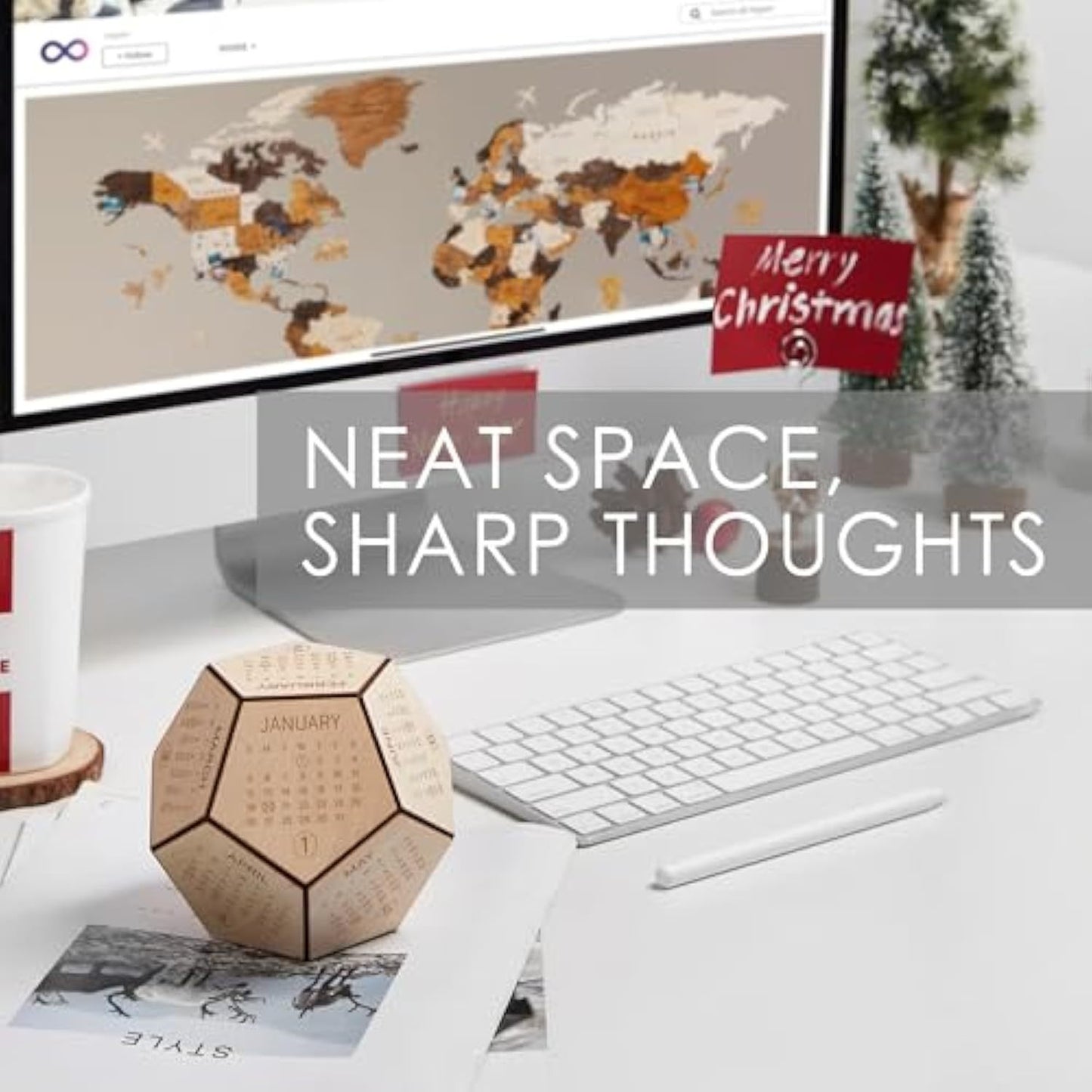 2024 DIY Wooden Hexagonal Dice Desk Calendar