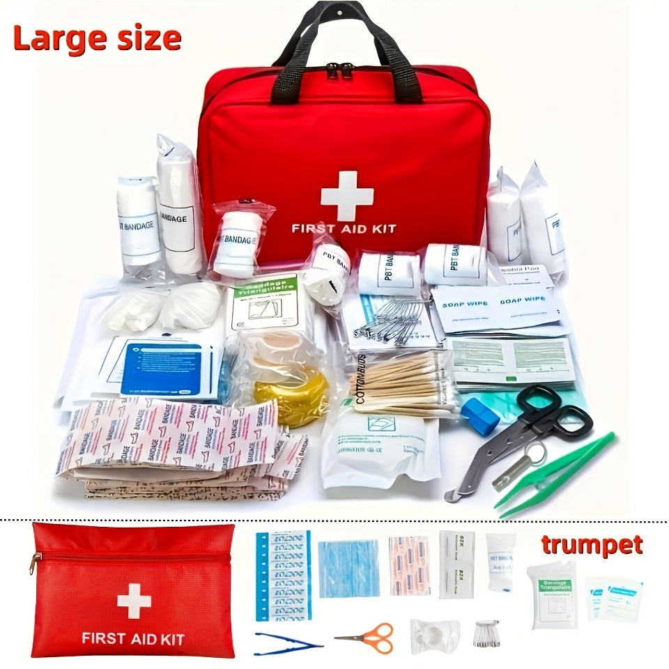 Portable 2-Size First Aid Kit for Emergencies