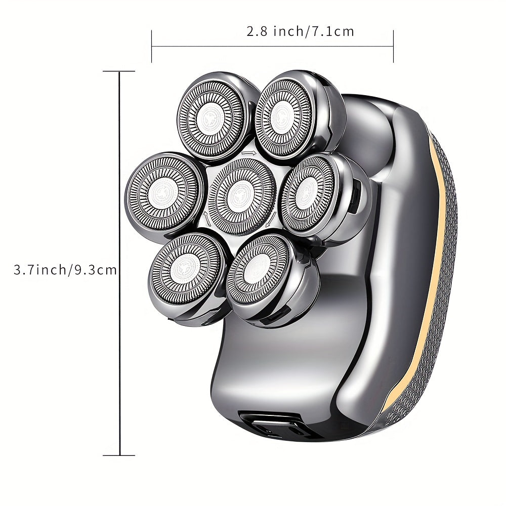 Men’s 6-in-1 Electric Head Shaver – USB Bald Grooming Kit - Clickilix