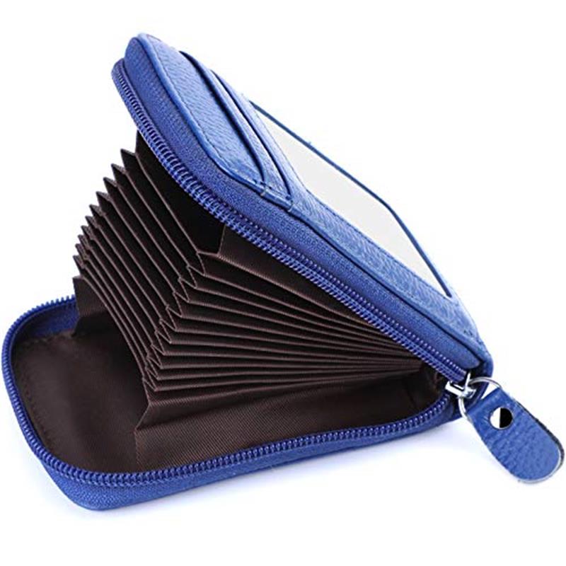 RFID Leather Wallet with Zipper for Men