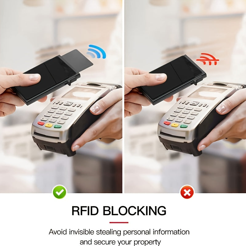 Automatic Pop-Up Credit Card Holder, RFID Blocking Men's Business Card Wallet - Clickilix