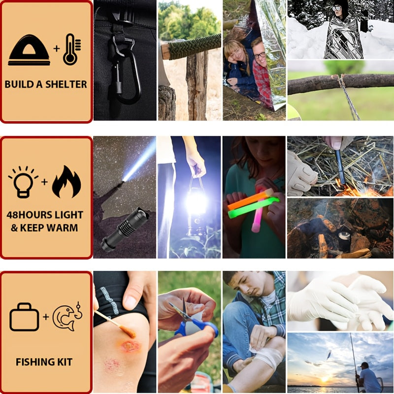 250Pcs Ultimate Survival Kit for Outdoor Adventures