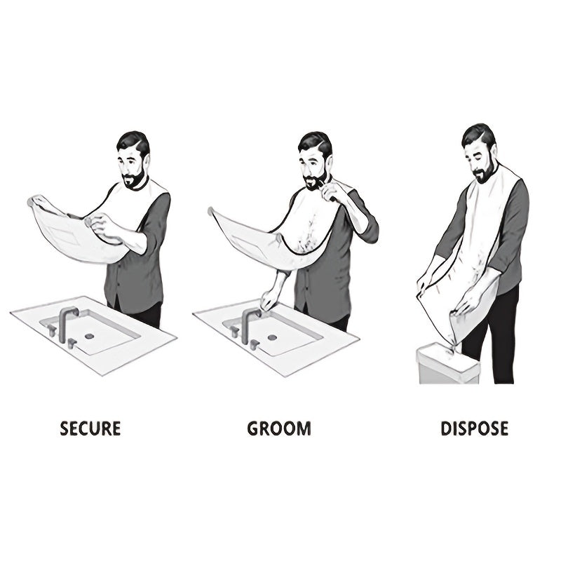 Beard Bib Apron Hair Catcher for Shaving & Trimming - Clickilix