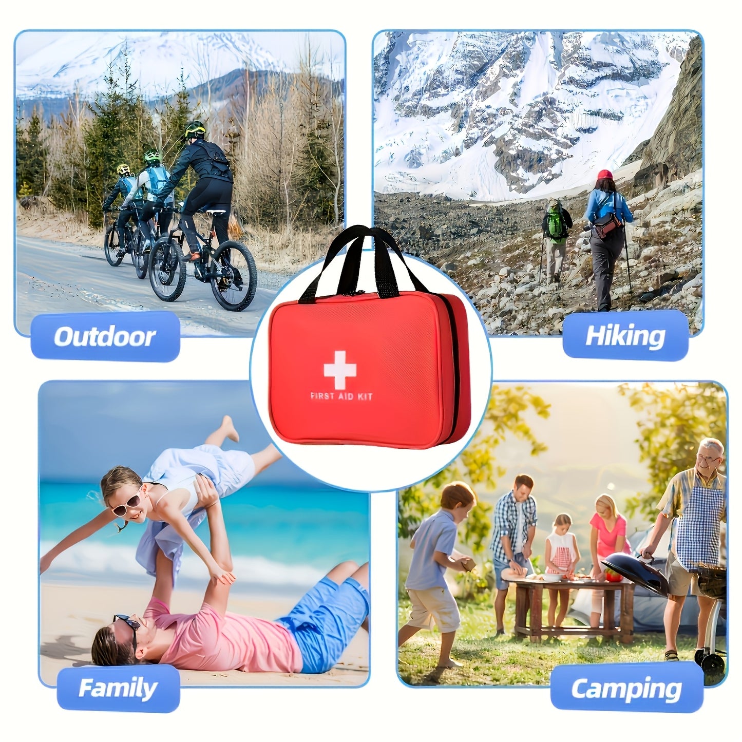 160pcs Outdoor First Aid Kit Bag Compact