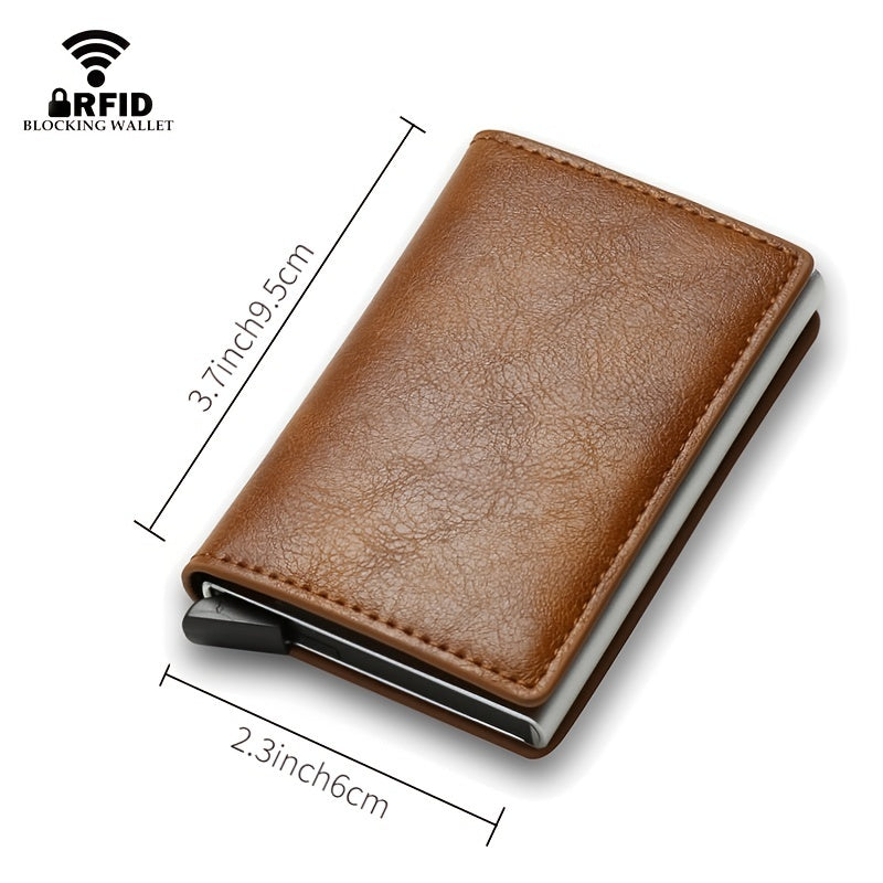 Men’s RFID Trifold Wallet – Carbon Fiber PU Leather