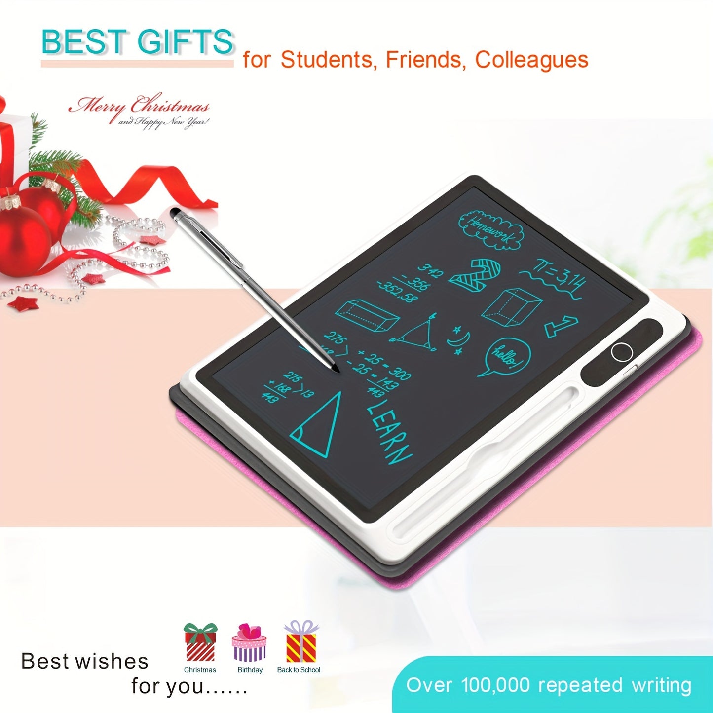 10-Inch LCD Writing Tablet with Leather Case – Digital Memo - Clickilix