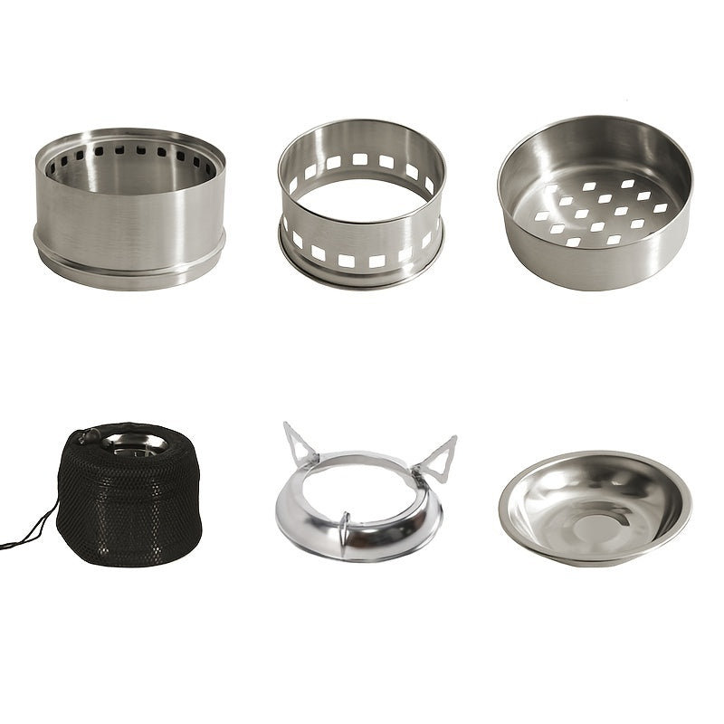 Mini Stainless Steel Camping Stove – Wood Burning