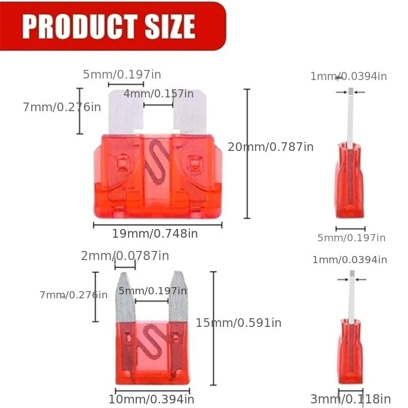 300pcs Car Blade Fuse Assortment Kit Set - Clickilix