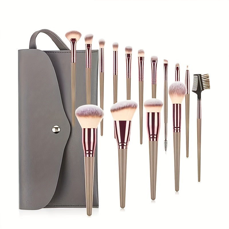 15pcs Professional Makeup Brush Set with Carry Bag - Clickilix