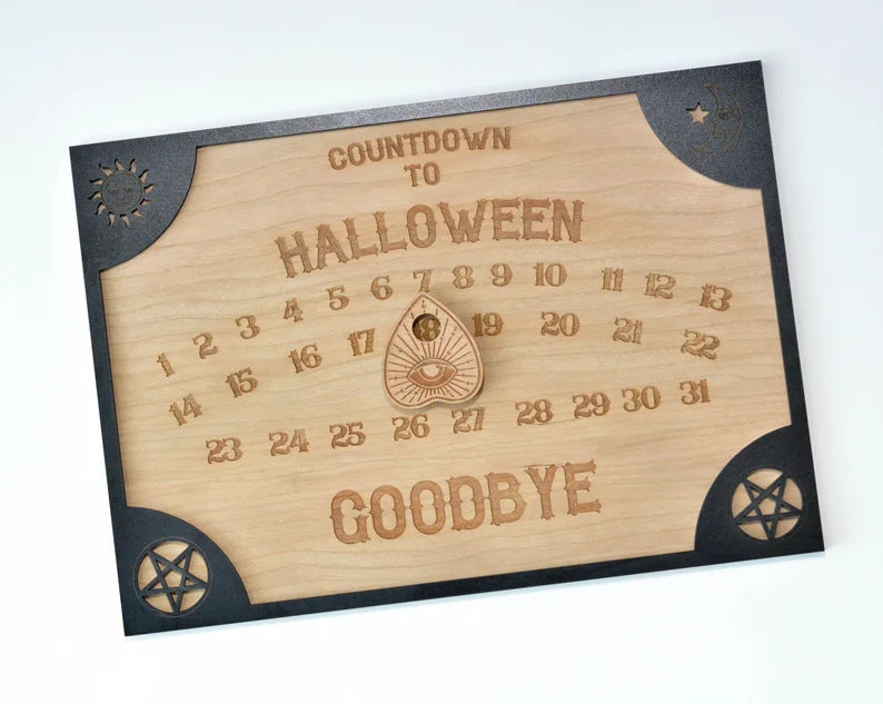 Halloween Countdown Wooden Calendar Decoration