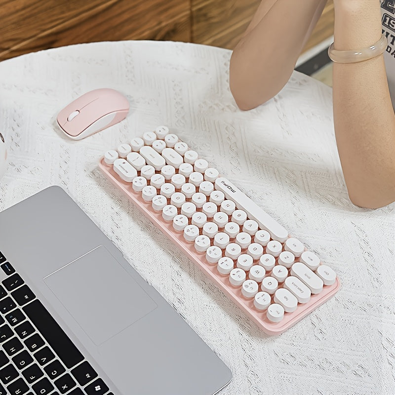 Mofii Chic Wireless Keyboard Mouse Set – Milk Tea - Clickilix