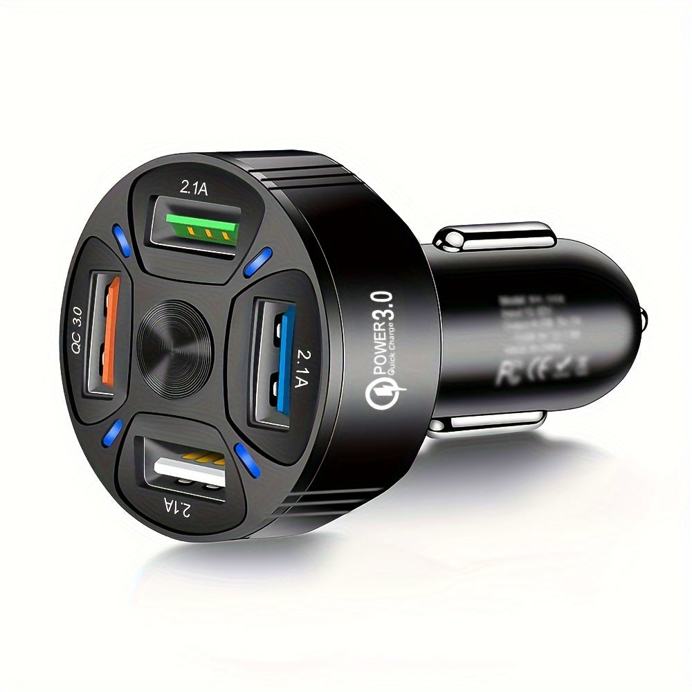4-in-1 USB Car Charger – Fast Multi-Port Adapter - Clickilix