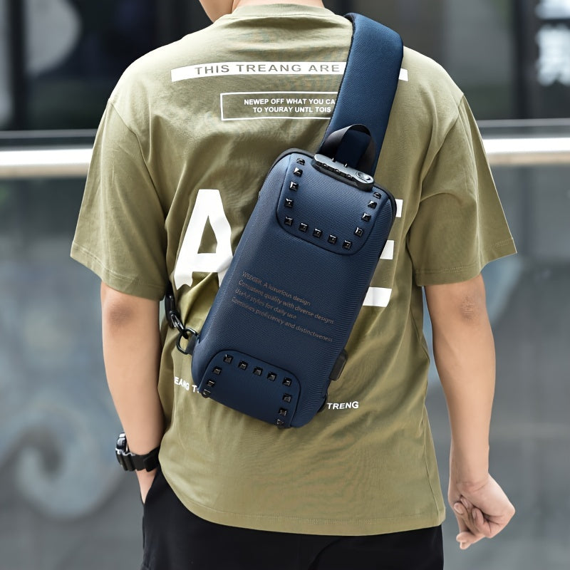 Men’s Waterproof Waist Bag with USB & Lock - Clickilix