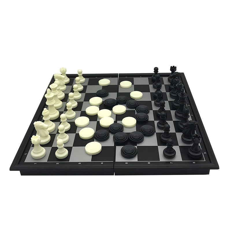 Magnetic Chess & Checkers Educational Game Board