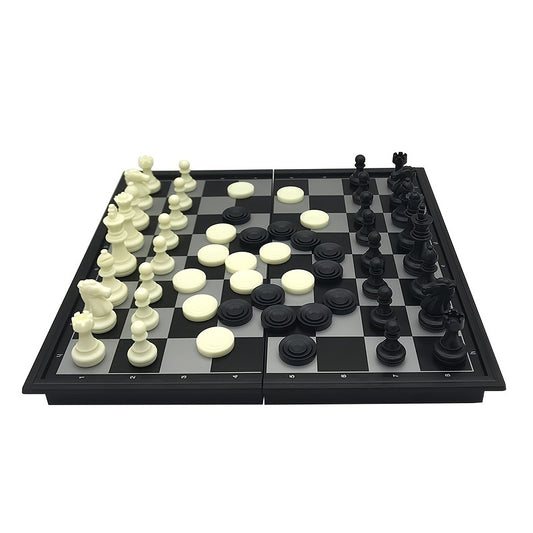 Magnetic Chess & Checkers Educational Game Board