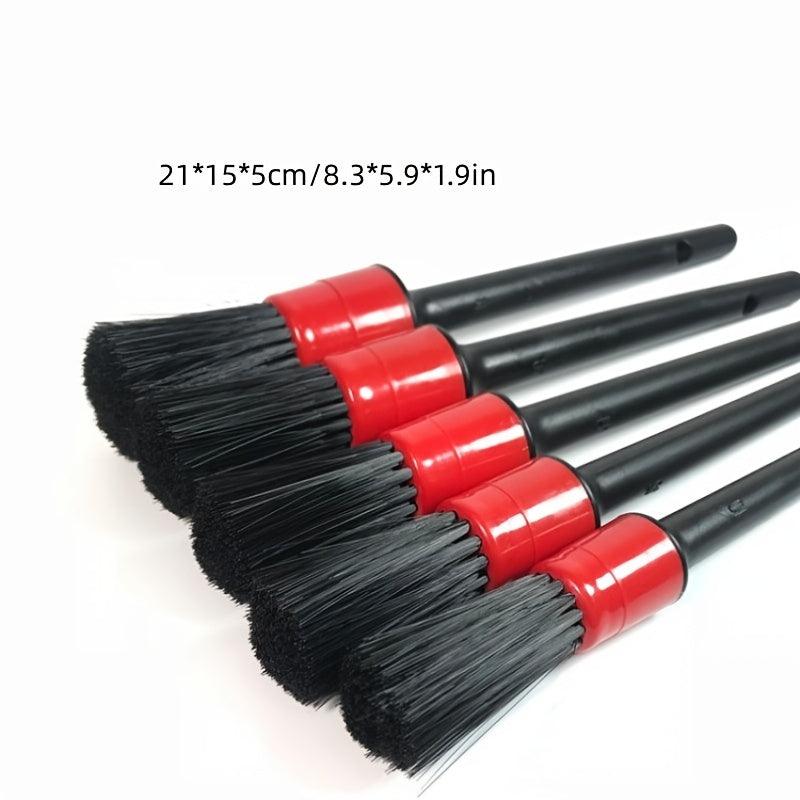 5pcs Car Detailing Brush Set – Interior Cleaning Tools - Clickilix