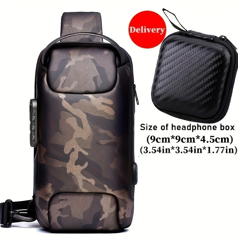 Men’s Waterproof Waist Bag with USB & Lock - Clickilix