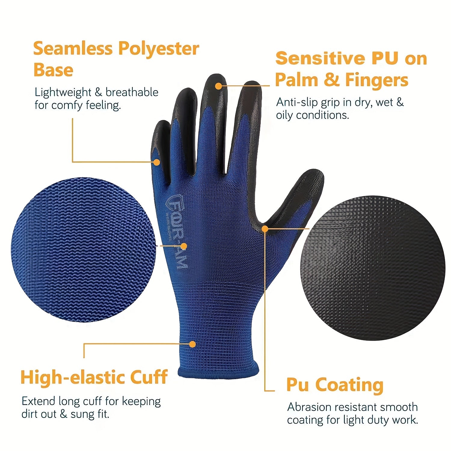 12 Pairs Ultra-Thin Safety Work Gloves - Clickilix