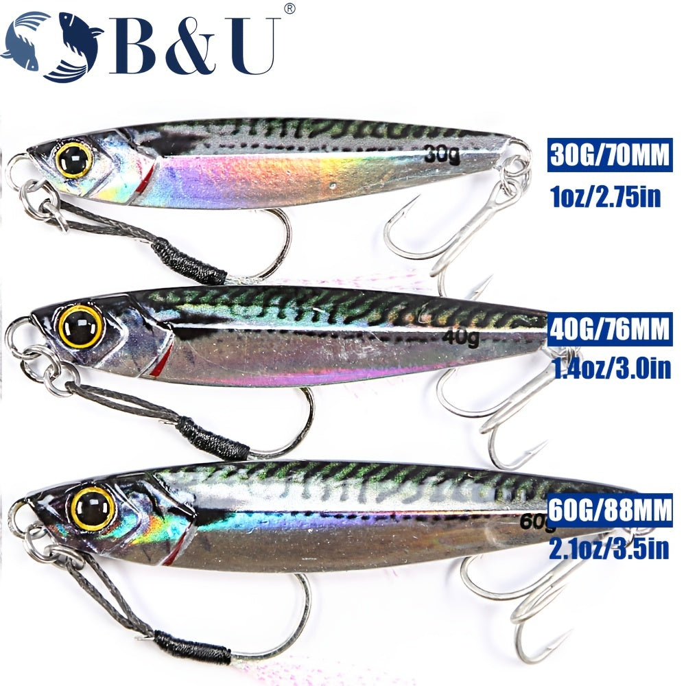 3D Metal Pencil Lure Bait with Dual Sharp Hooks - Clickilix