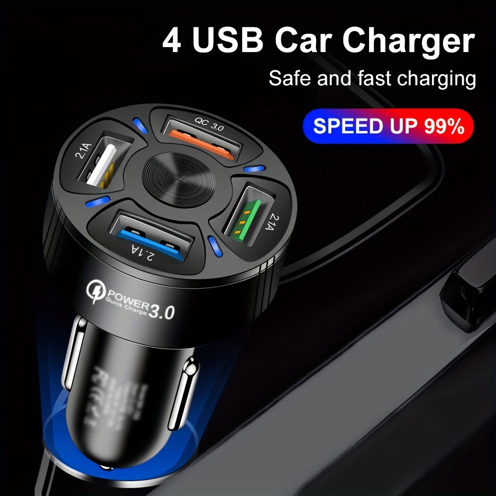 4-in-1 USB Car Charger – Fast Multi-Port Adapter - Clickilix