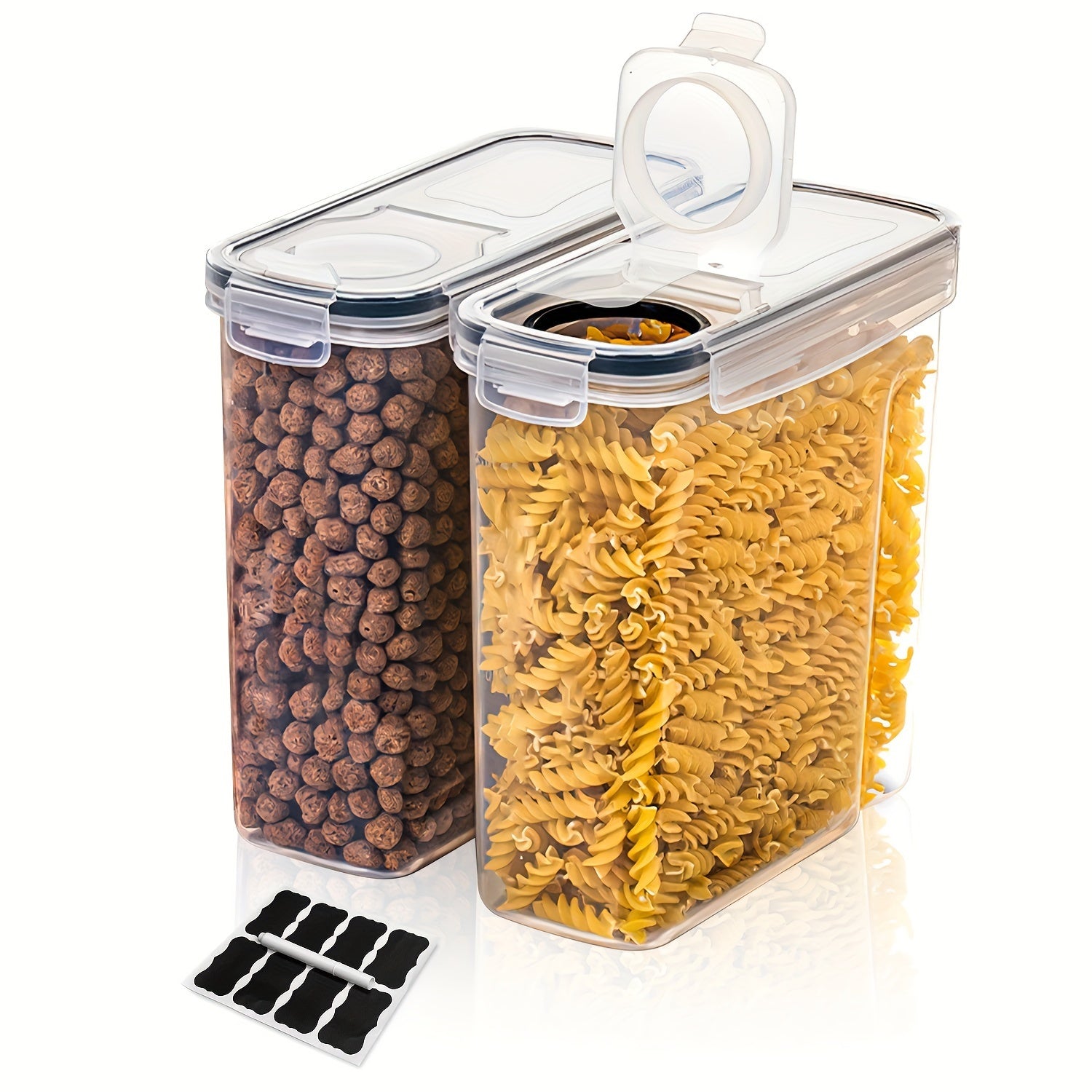 4-Pack Airtight Cereal Storage Containers with Labels - Clickilix