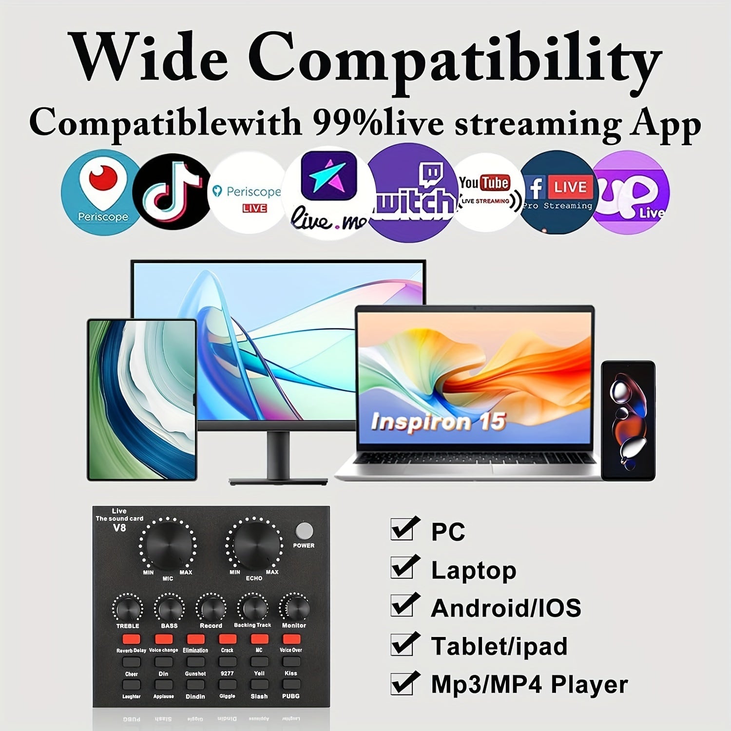 V8 Sound Card Live Broadcast & Recording Set - Clickilix